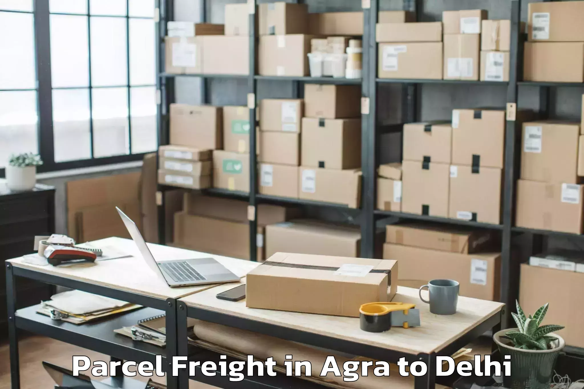 Book Your Agra to Dlf Promenade Mall Parcel Freight Today